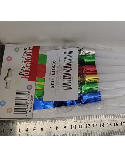 Set 6 Fluiere Party cu Franjuri, din Plastic