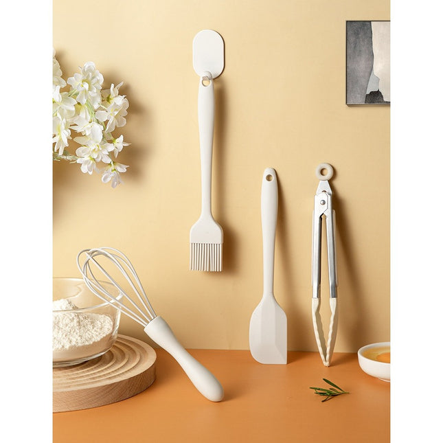 6 Ustensile de Bucatarie, din Silicon+Inox, Termorezistente, Antiaderente