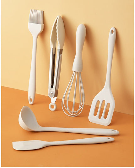 6 Ustensile de Bucatarie, din Silicon+Inox, Termorezistente, Antiaderente