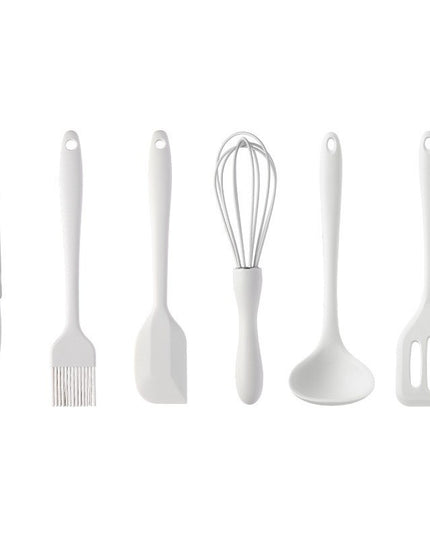 6 Ustensile de Bucatarie, din Silicon+Inox, Termorezistente, Antiaderente