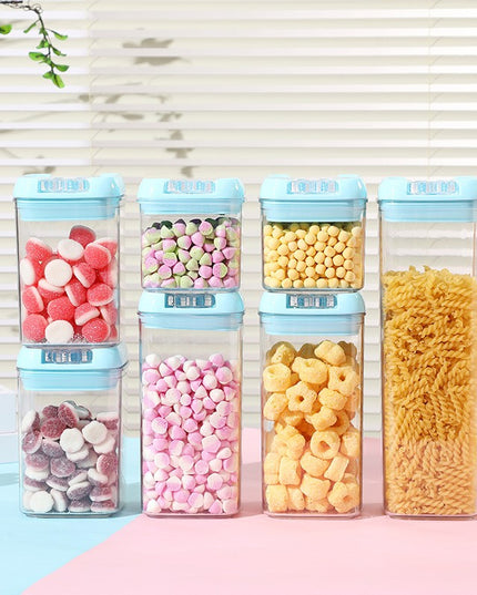 7 Cutii de Depozitare Alimente, 2 x 500ml, 2 x 800ml, 2 x 1200ml, ml, Capac