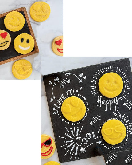 7 Forme de Prajituri, Model Emoticoane Smiley Face, Diferite Expresii,din PP