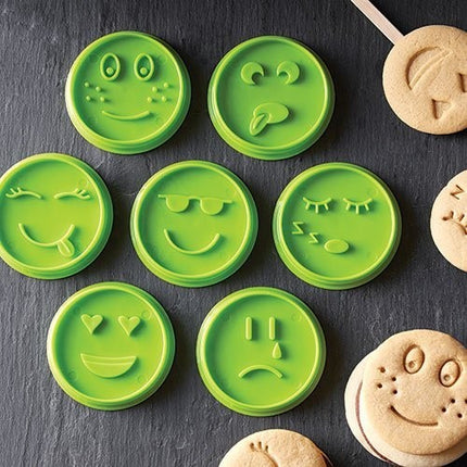 7 Forme de Prajituri, Model Emoticoane Smiley Face, Diferite Expresii,din PP