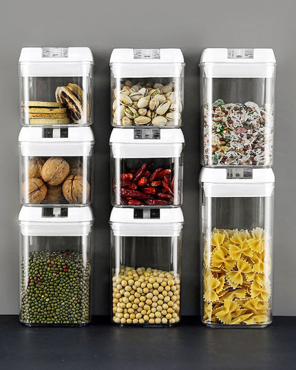 7 Recipiente din Plastic, pentru Alimente/Obiecte, Inchidere Ermetica, .5l, .8l, .2l, l, Capac