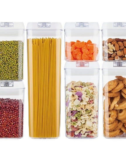 7 Recipiente din Plastic, pentru Alimente/Obiecte, Inchidere Ermetica, .5l, .8l, .2l, l, Capac