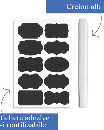 7 Recipiente Organizare Alimente, Inchidere Etansa, Etichete Reutilizabile, Cupe Masurare, 4 Dimensiuni Diferite, din Plastic Dur