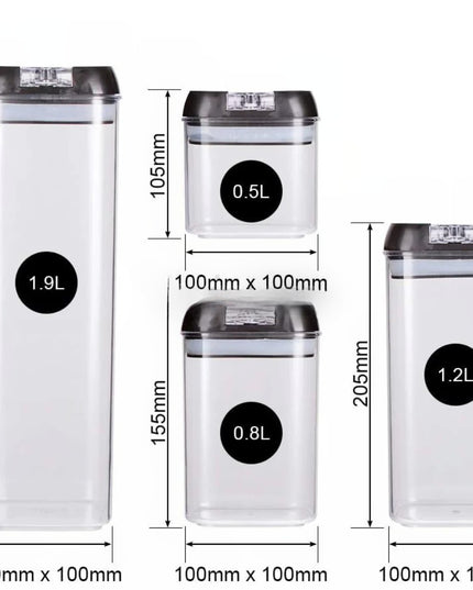 7 Recipiente Organizare Alimente, Inchidere Etansa, Etichete Reutilizabile, Cupe Masurare, 4 Dimensiuni Diferite, din Plastic Dur