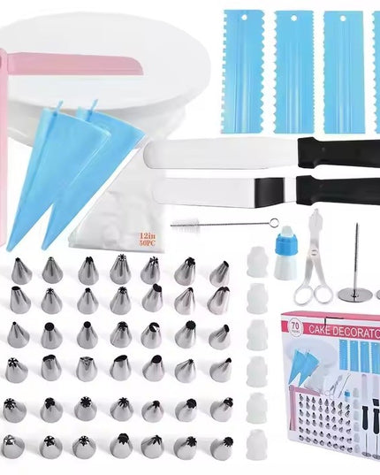 70 Piese Ustensile pentru Ornare Prajituri, din Plastic si Otel Inoxidabil