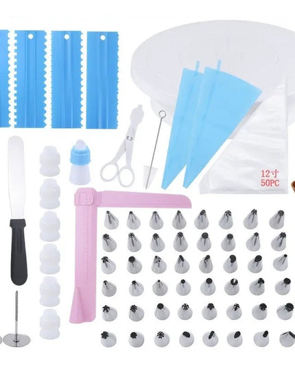 70 Piese Ustensile pentru Ornare Prajituri, din Plastic si Otel Inoxidabil