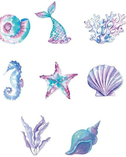 8 Decoratiuni pentru Petrecere Sirena, Colectia Mermaid, Panglici Incluse