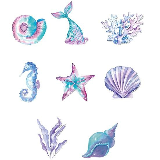 8 Decoratiuni pentru Petrecere Sirena, Colectia Mermaid, Panglici Incluse