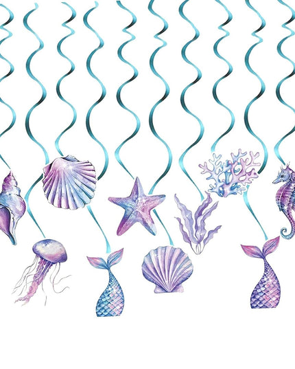 8 Decoratiuni pentru Petrecere Sirena, Colectia Mermaid, Panglici Incluse