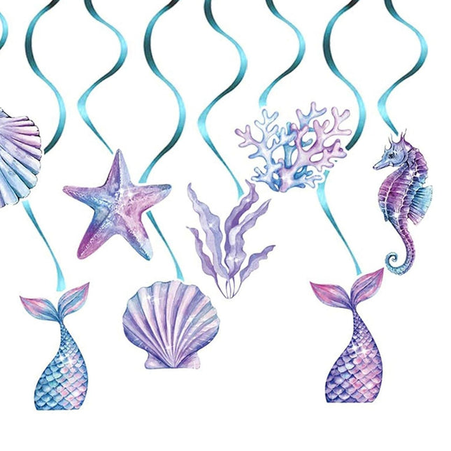 8 Decoratiuni pentru Petrecere Sirena, Colectia Mermaid, Panglici Incluse