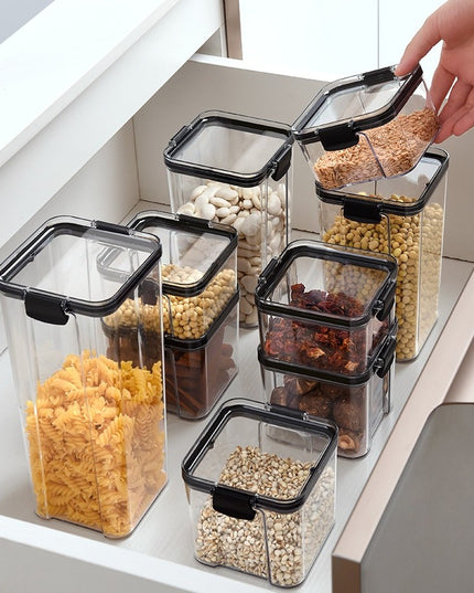 8 Recipiente din Plastic, pentru Alimente/Obiecte, Inchidere Ermetica, ml, ml, ml, ml