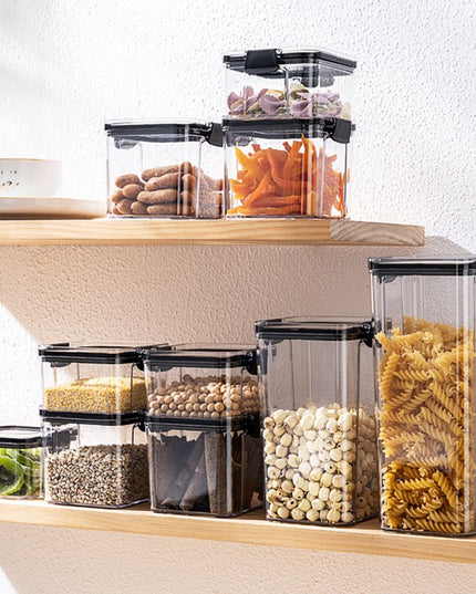 8 Recipiente din Plastic, pentru Alimente/Obiecte, Inchidere Ermetica, ml, ml, ml, ml