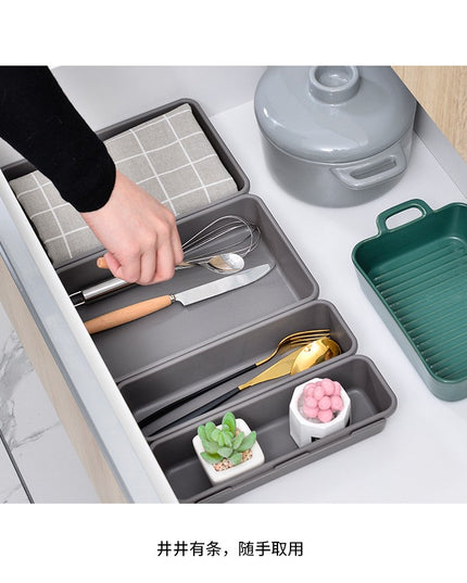 8 cutii depozitare, pentru sertar, cosmetice, ustensile bucatarie, textile, plastic