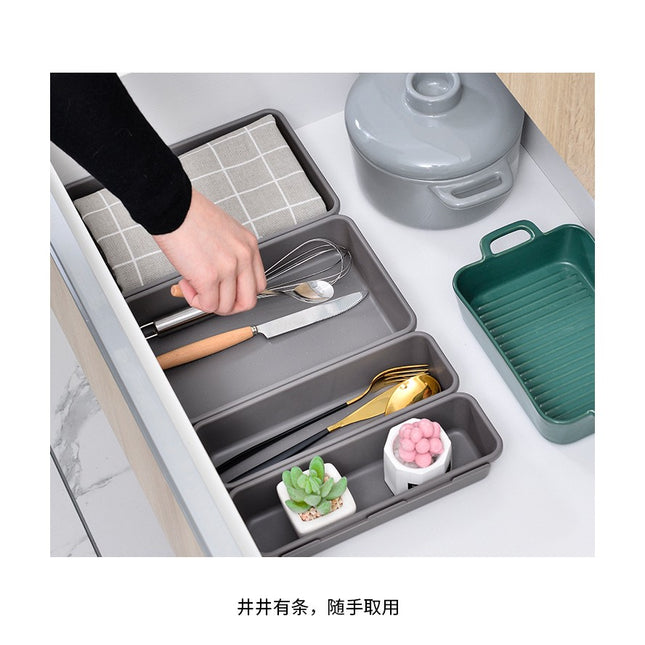 8 cutii depozitare, pentru sertar, cosmetice, ustensile bucatarie, textile, plastic