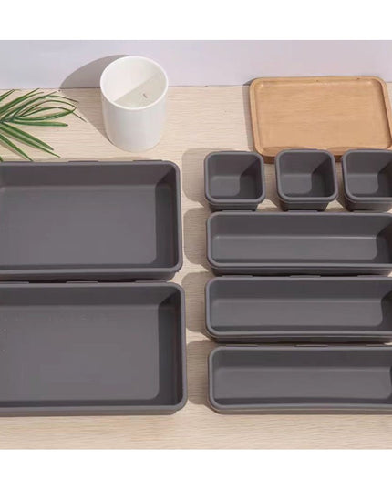 8 cutii depozitare, pentru sertar, cosmetice, ustensile bucatarie, textile, plastic