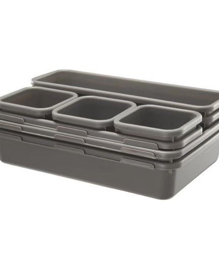 8 cutii depozitare, pentru sertar, cosmetice, ustensile bucatarie, textile, plastic