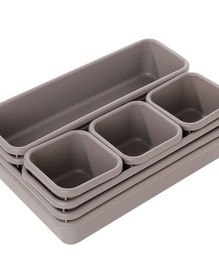 8 cutii depozitare, pentru sertar, cosmetice, ustensile bucatarie, textile, plastic