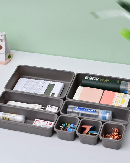 8 cutii depozitare, pentru sertar, cosmetice, ustensile bucatarie, textile, plastic