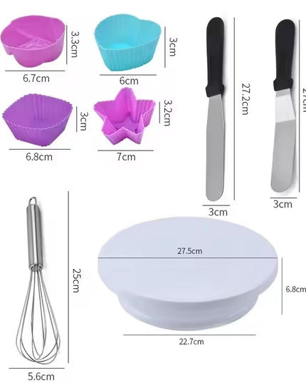 80 Piese Ustensile pentru Ornare Prajituri, din Plastic si Otel Inoxidabil, Forme Briose