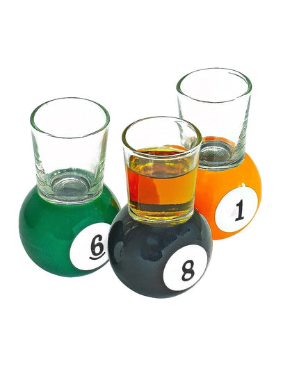 9 pahare de shot cu suport tip bila de biliard, detasabil, 30 ml, din sticla