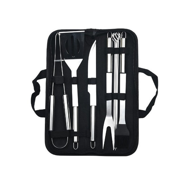 9 Ustensile pentru Gratar, din Otel Inoxidabil, Geanta Oxford