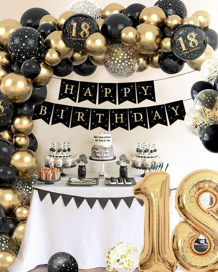 Set Baloane Folie si Latex, Tematica Aniversare Majorat, Baloane Latex, Figurine Cifrele 1 si 8, Ambalaj Individual, Pai Inclus, Umflare cu Aer sau Heliu