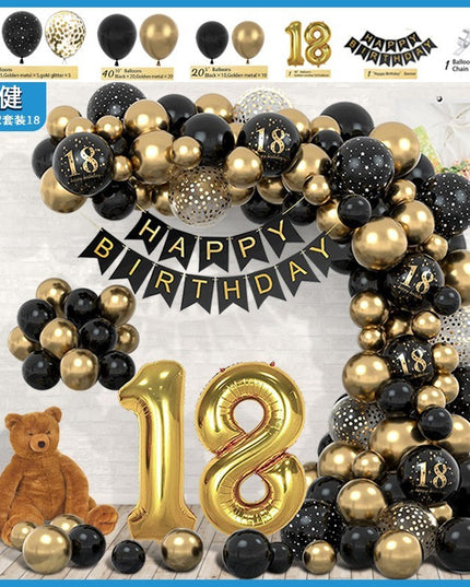 Set Baloane Folie si Latex, Tematica Aniversare Majorat, Baloane Latex, Figurine Cifrele 1 si 8, Ambalaj Individual, Pai Inclus, Umflare cu Aer sau Heliu