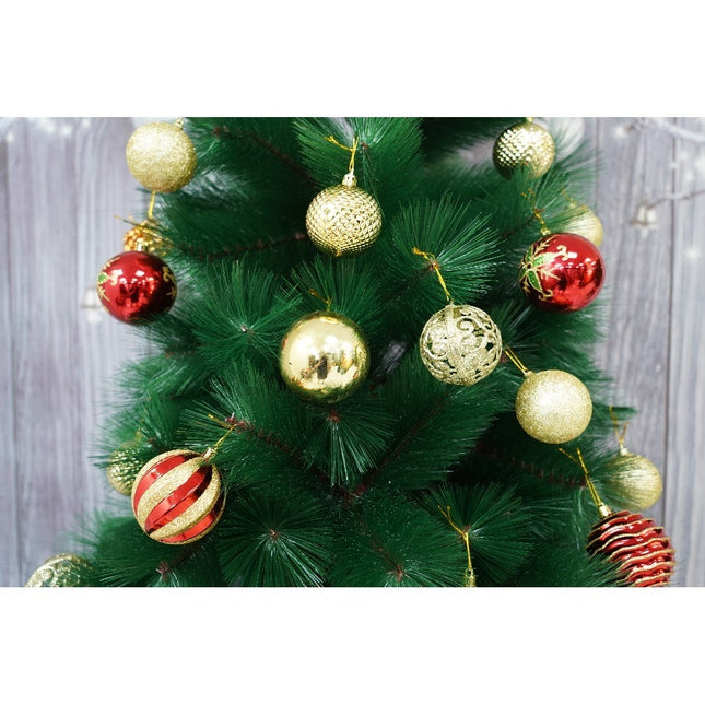 brad artificial de Craciun si elemente decorative tip pin, inaltime , diametru , 350 ramuri cu ace 3D