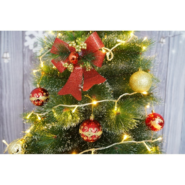 brad artificial de Craciun si elemente decorative tip pin inzapezit, inaltime , diametru , 350 ramuri cu ace 3D