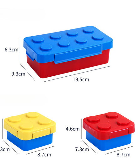 caserole pentru pranz interactive, cuburi de construit, plastic
