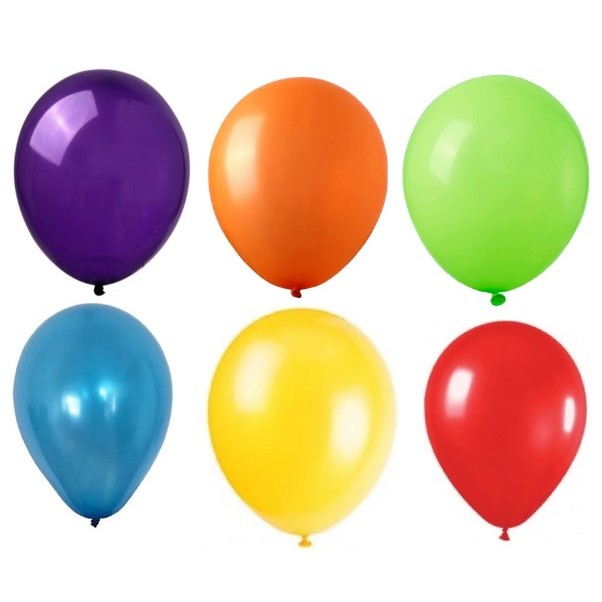 10 Baloane din Latex, Model Party,Multicolore, 2.8 g