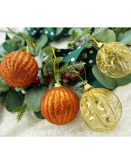 de 12 ornamente de brad, de tip Glob, Cupru