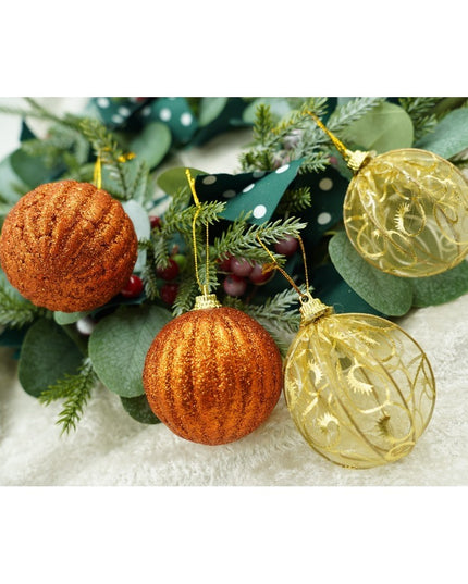 de 12 ornamente de brad, de tip Glob, Cupru