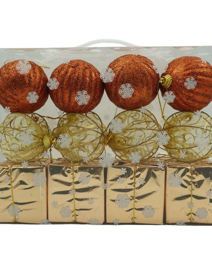 de 12 ornamente de brad, de tip Glob, Cupru