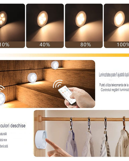 de 3 Lampi Led Fara Fir, Cu Baterii, 3 Culori de Lumina, cu Telecomanda, din Plastic