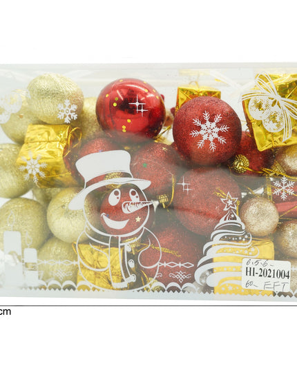 de 45 ornamente de brad, de tip Glob,din polistiren, cu finisaj sclipitor , adancime x lungime x inaltime