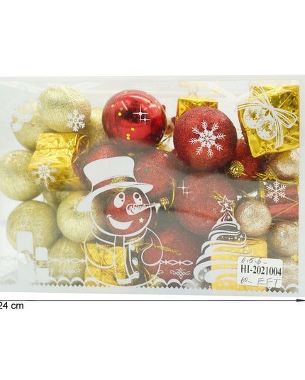 de 45 ornamente de brad, de tip Glob,din polistiren, cu finisaj sclipitor , adancime x lungime x inaltime