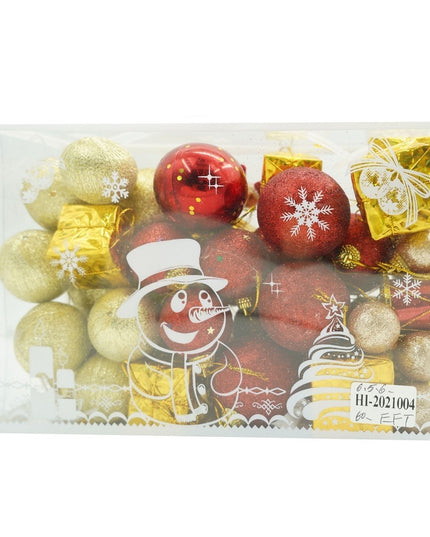 de 45 ornamente de brad, de tip Glob,din polistiren, cu finisaj sclipitor , adancime x lungime x inaltime