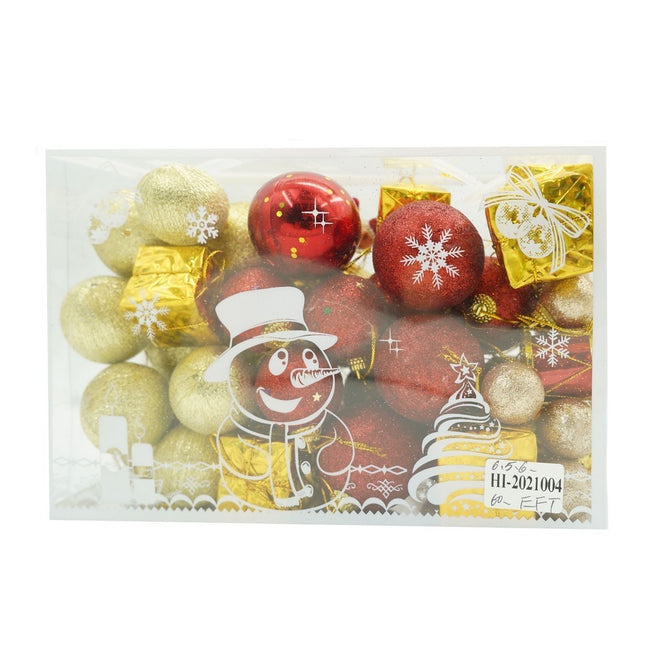 de 45 ornamente de brad, de tip Glob,din polistiren, cu finisaj sclipitor , adancime x lungime x inaltime