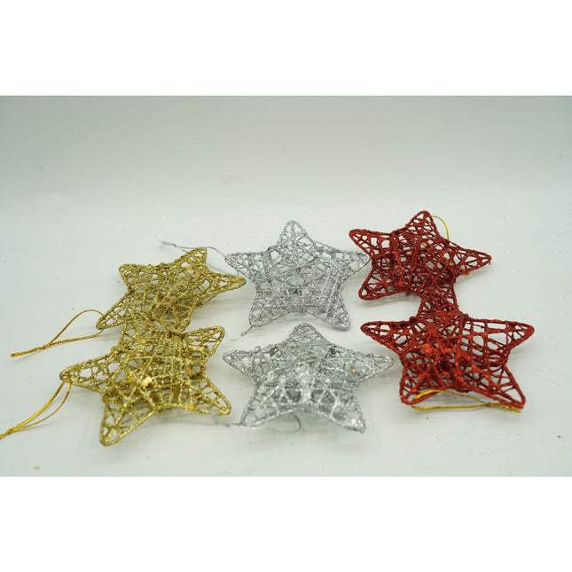 de 6 ornamente de brad, de tip Stea