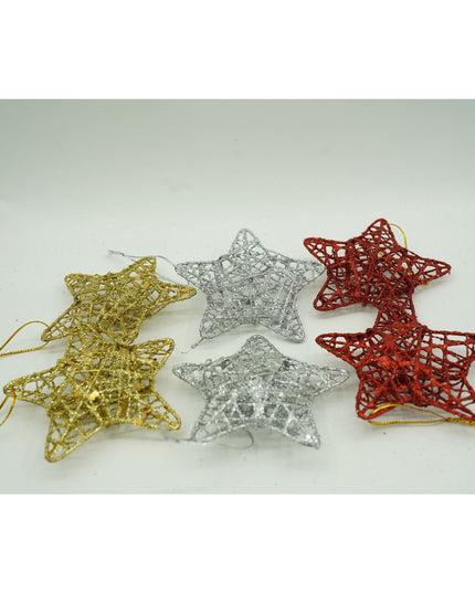 de 6 ornamente de brad, de tip Stea