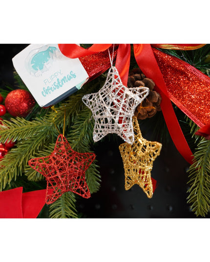 de 6 ornamente de brad, de tip Stea