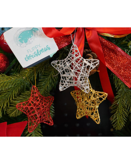 de 6 ornamente de brad, de tip Stea