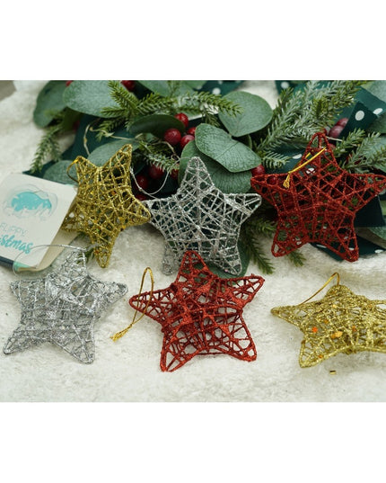 de 6 ornamente de brad, de tip Stea