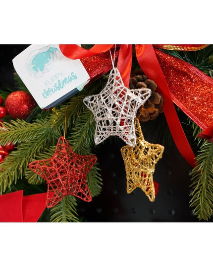 de 6 ornamente de brad, de tip Stea