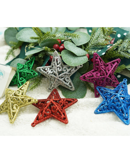 de 6 ornamente de brad, de tip Stea