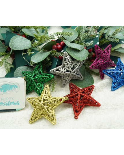 de 6 ornamente de brad, de tip Stea